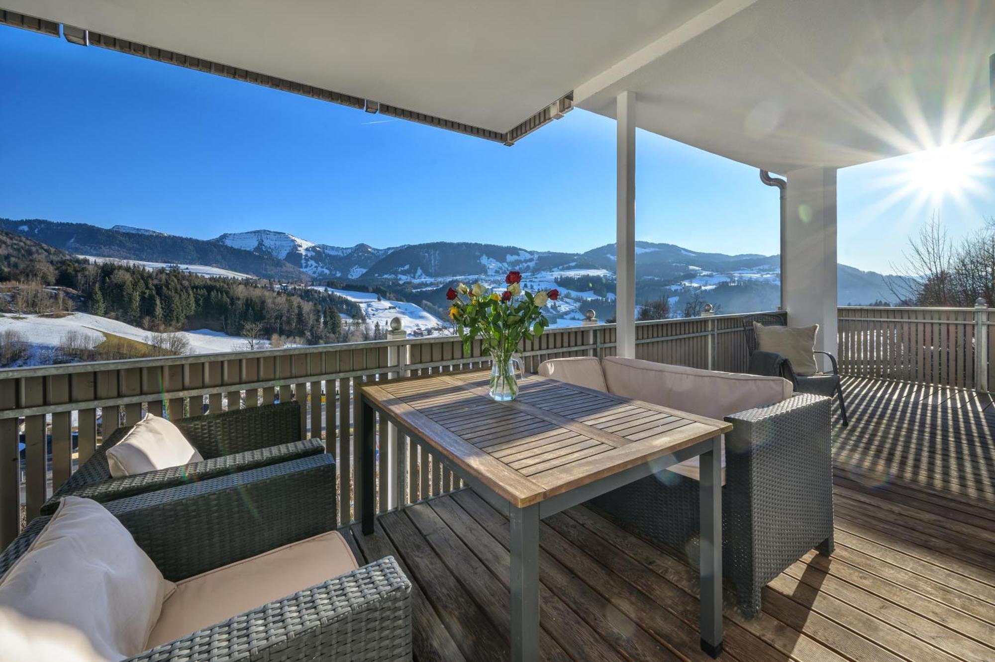 Haus "Bergblick" Ferienwohnung Hochgrat Oberstaufen Mit 2 Schlafzimmer Eksteriør billede